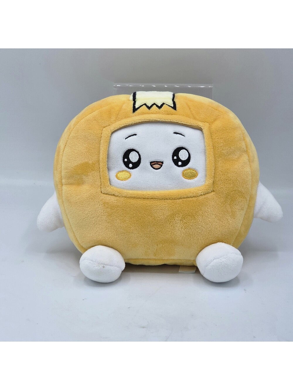 LankyBox Boxy Cute Square Plush Toy Small Yellow White Stuffed Kawaii Character